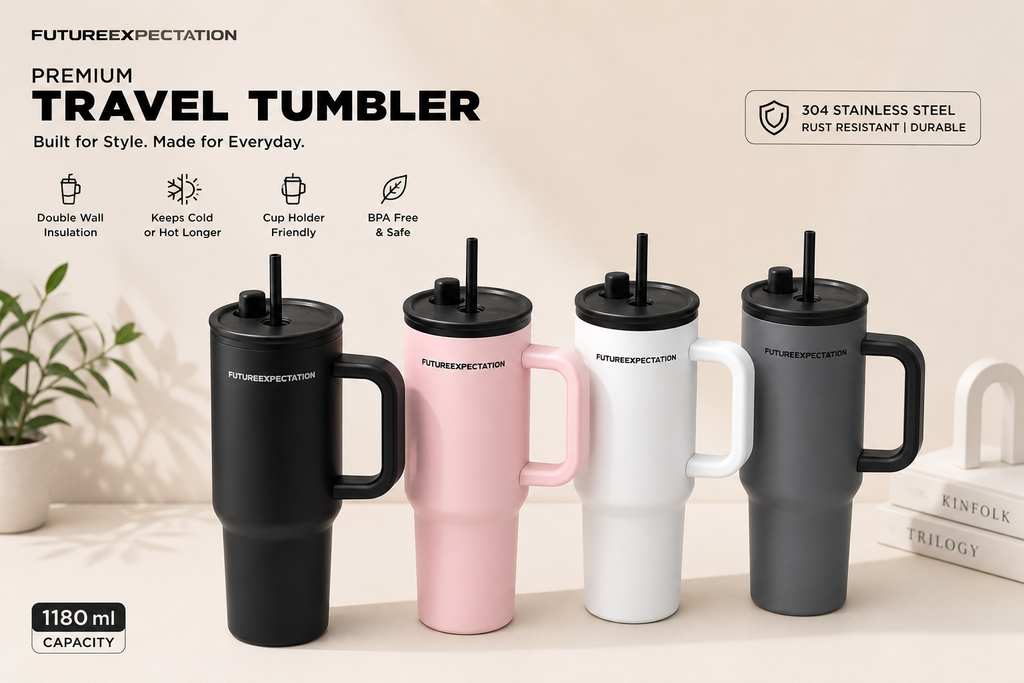 Premium 900ml Color Block Tumbler With Handles