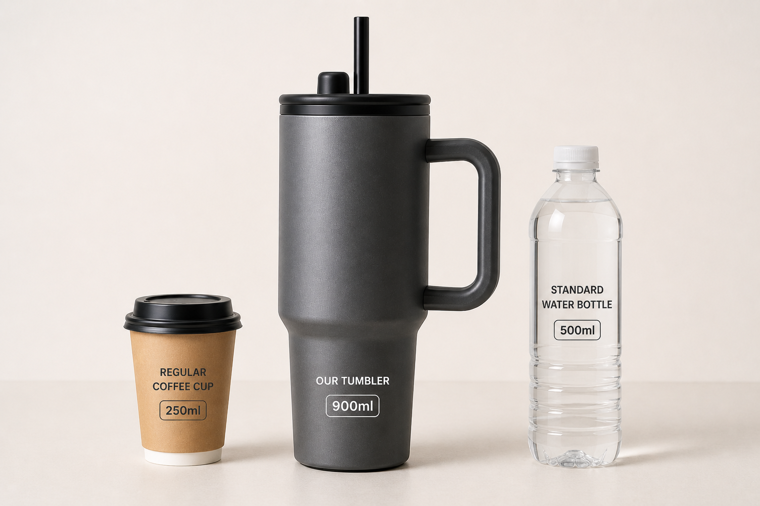 Premium 900ml Color Block Tumbler With Handles