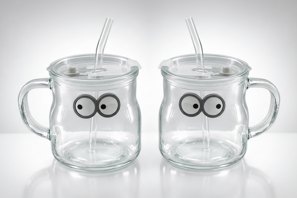 Googled Eye Transparent Sipper(2 pc )