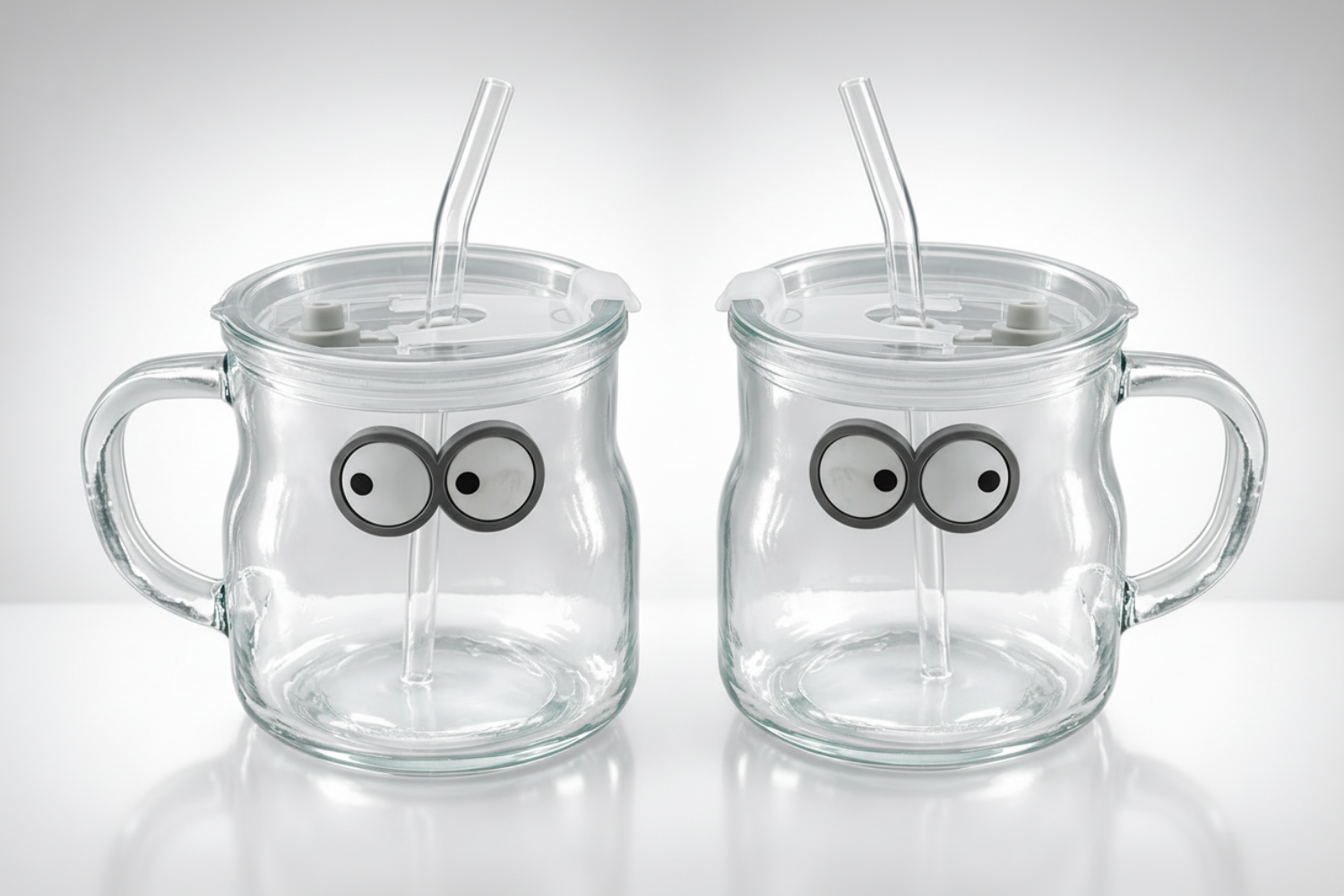 Googled Eye Transparent Sipper(2 pc )