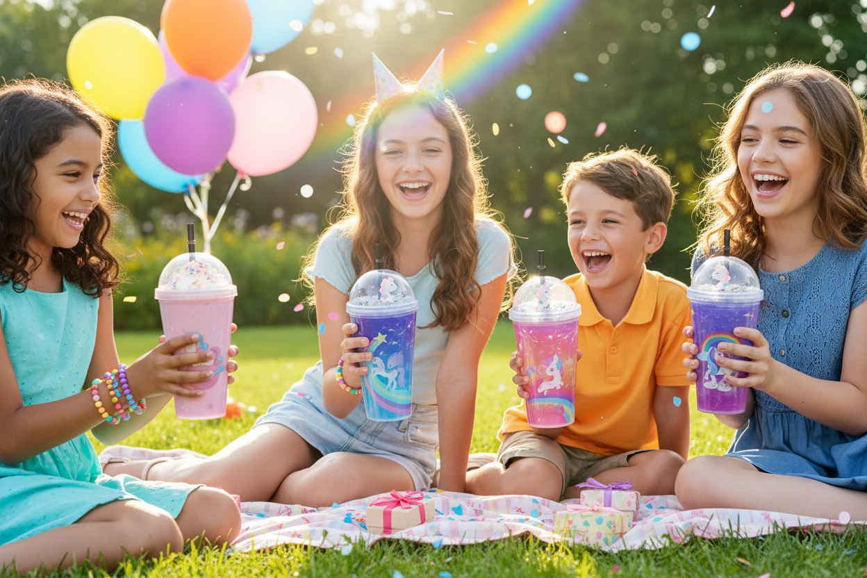 Glittery unicorn tumblers-450ml - Shilpkosha