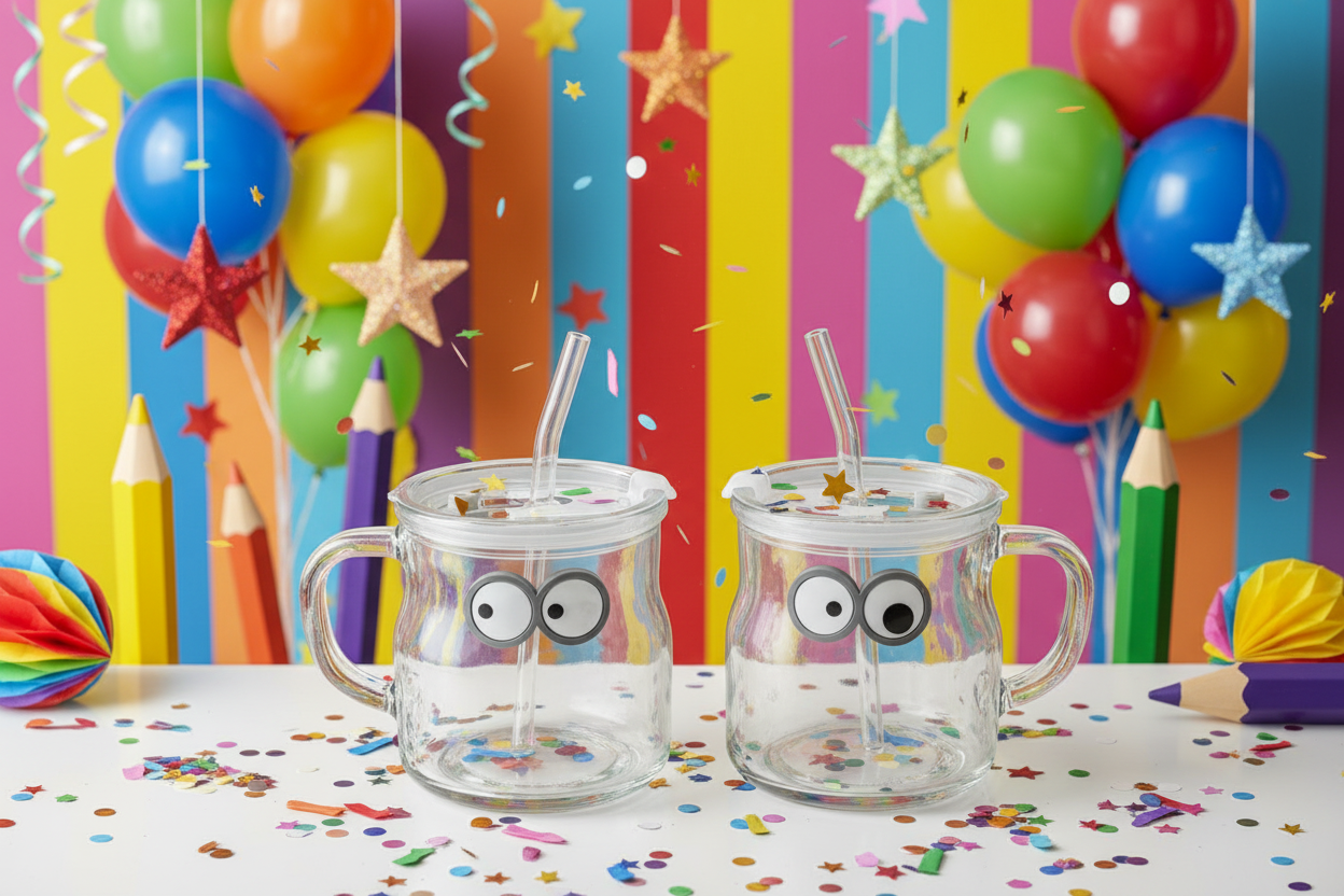 Googled Eye Transparent Glass Cups/Sipper(2 pc ) - Shilpkosha