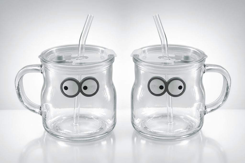 Googled Eye Transparent Glass Cups/Sipper(2 pc ) - Shilpkosha