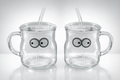 Googled Eye Transparent Glass Cups/Sipper(2 pc ) - Shilpkosha