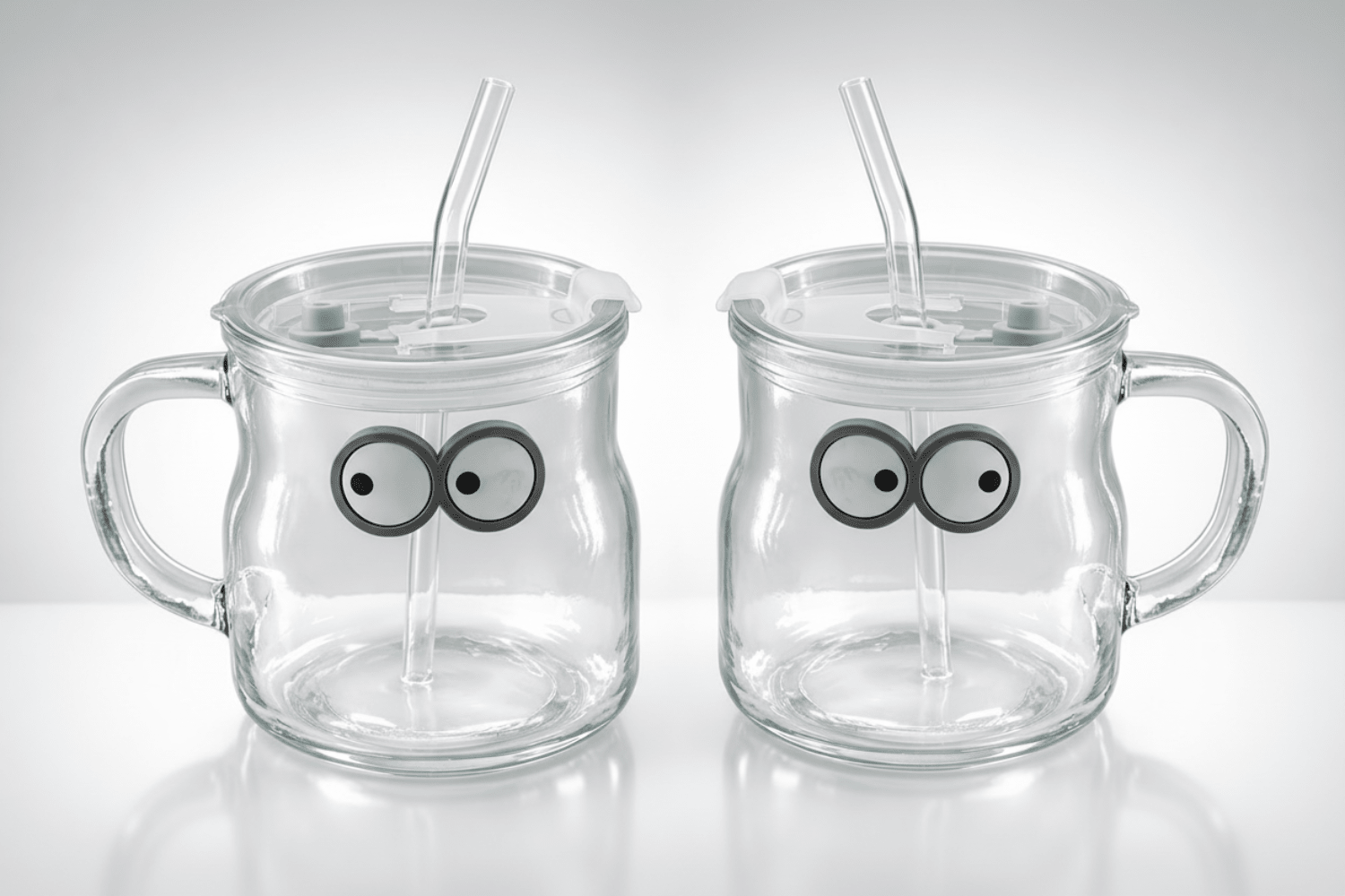 Googled Eye Transparent Glass Cups/Sipper(2 pc ) - Shilpkosha
