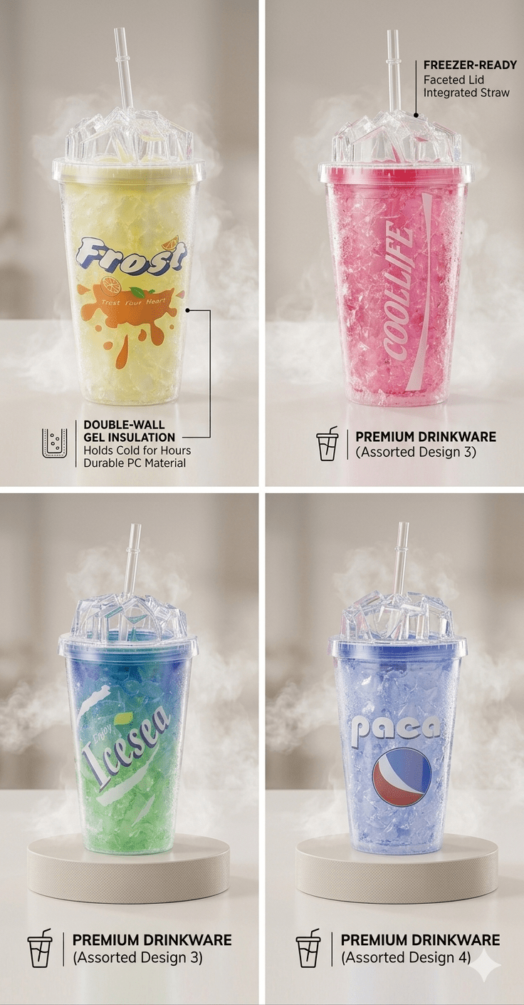 Icy Gel Double-Wall Insulated Freezer Tumblers (450ml) - Shilpkosha
