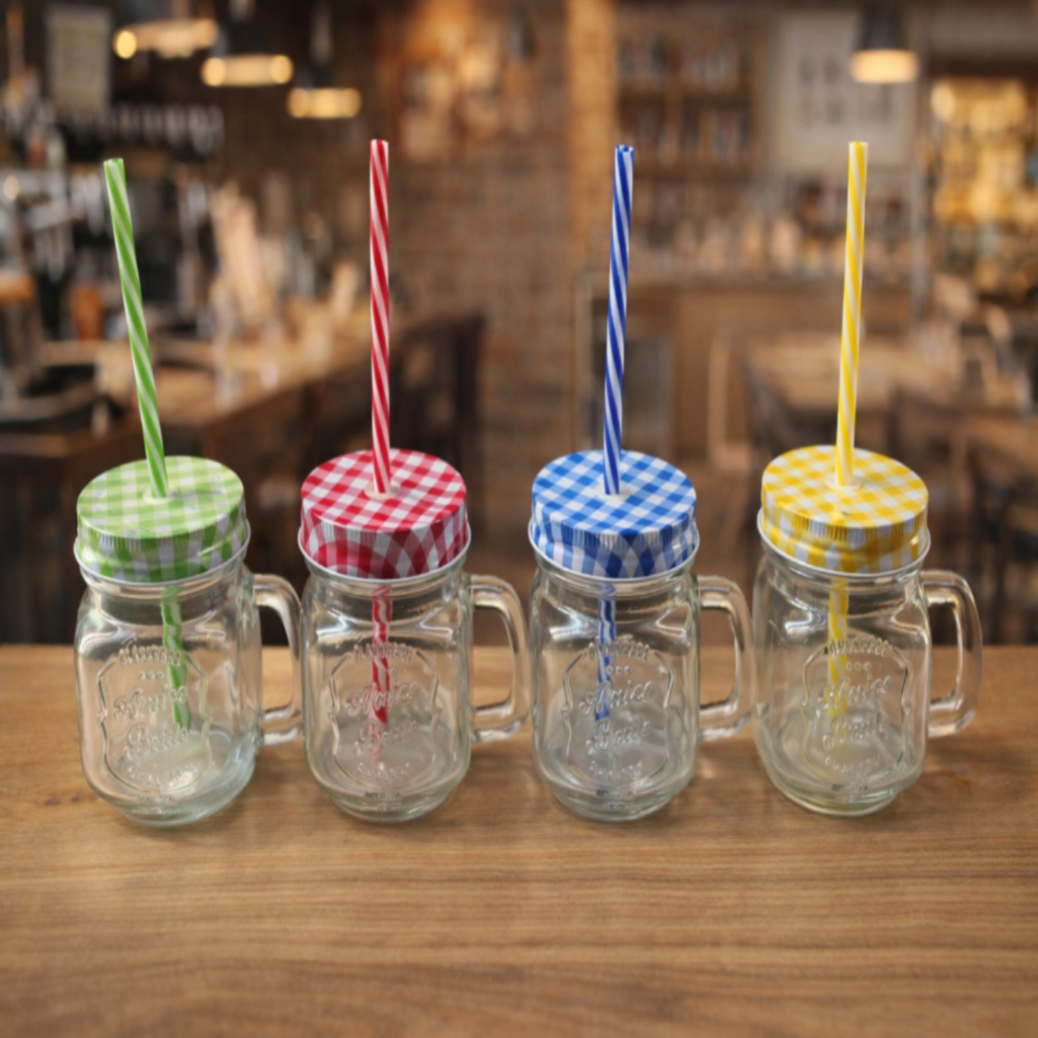 Mason Jar with Straw (set of 4)