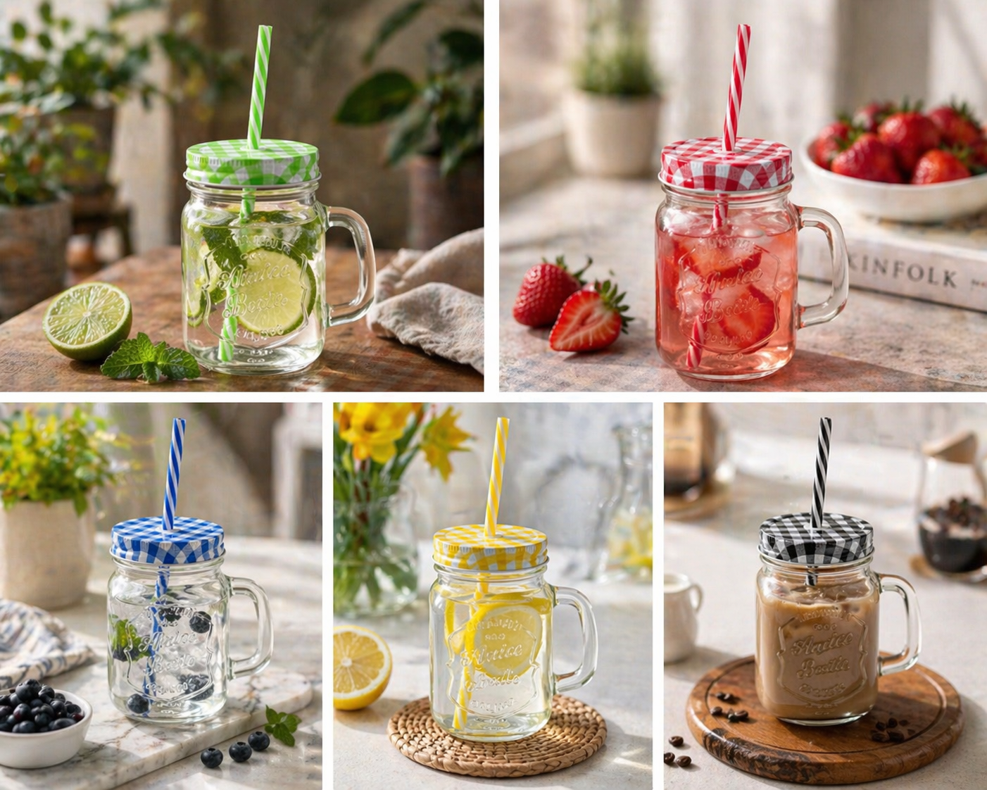 Mini Mason Jar with Straw (set of 4) - Shilpkosha