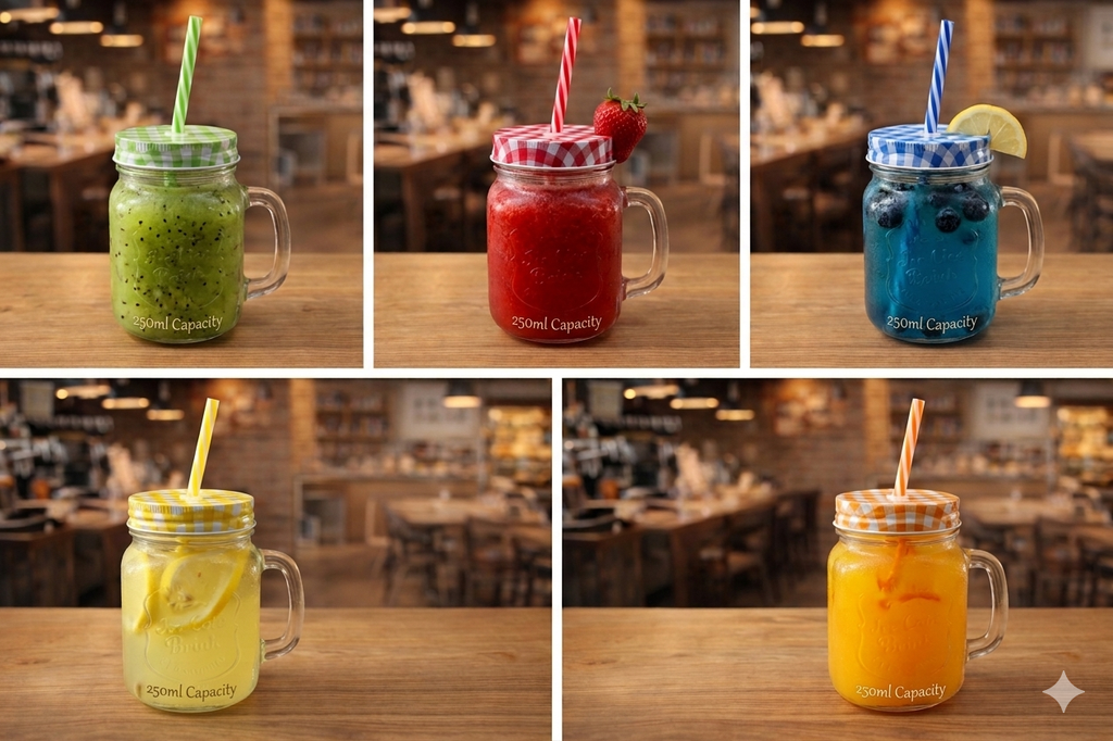 Mini Mason Jar with Straw (set of 4) - Shilpkosha