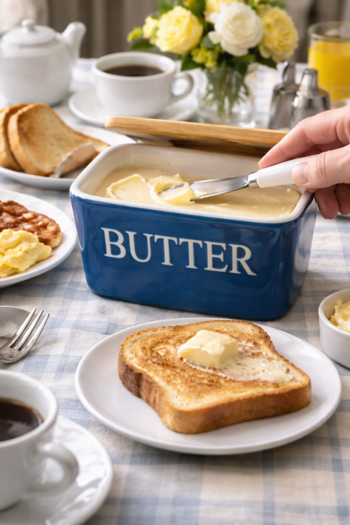 Butter Dish With Knife And Lid