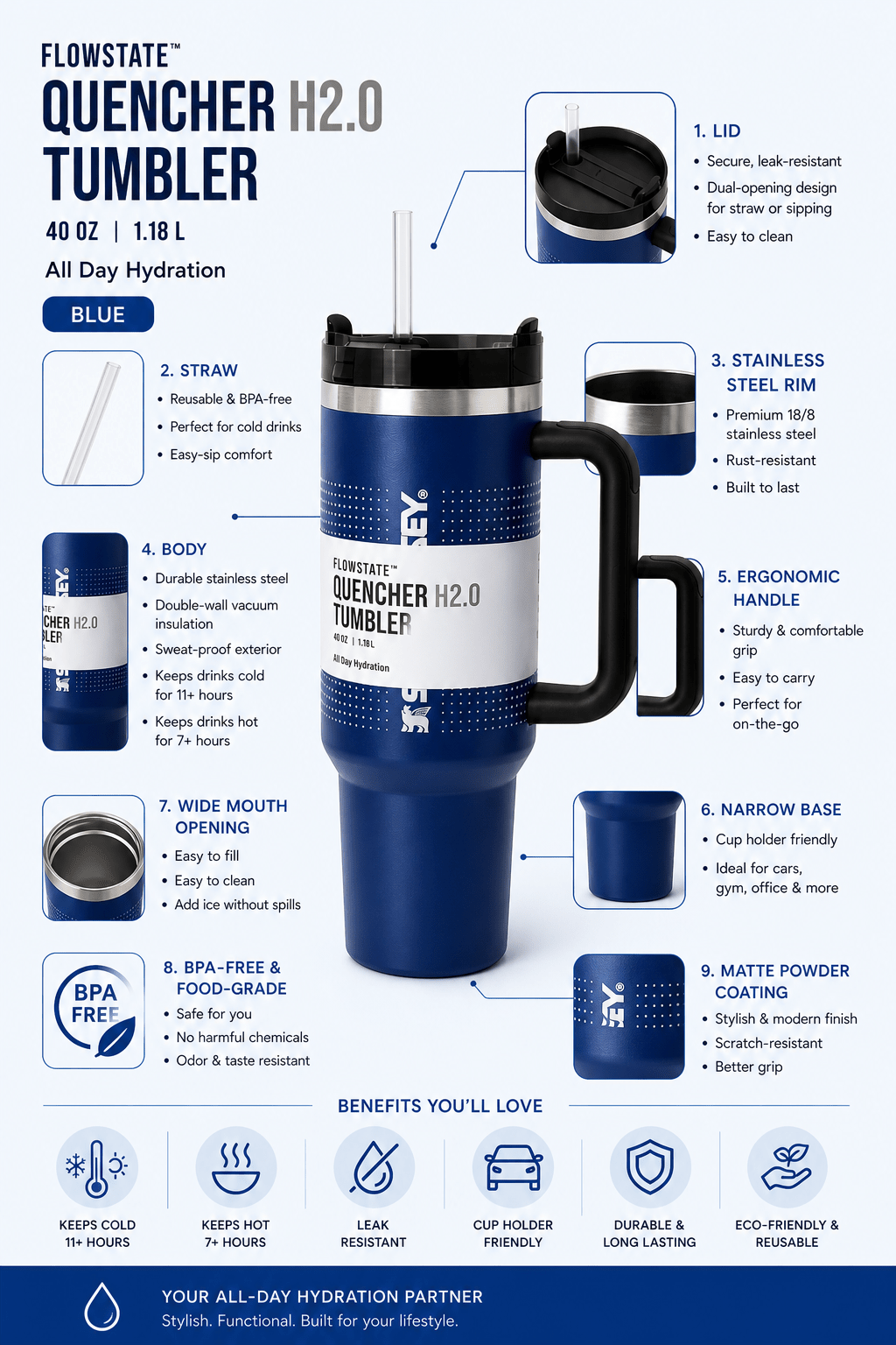 Popular And Premium Insulated Tumbler-1200ml - Shilpkosha