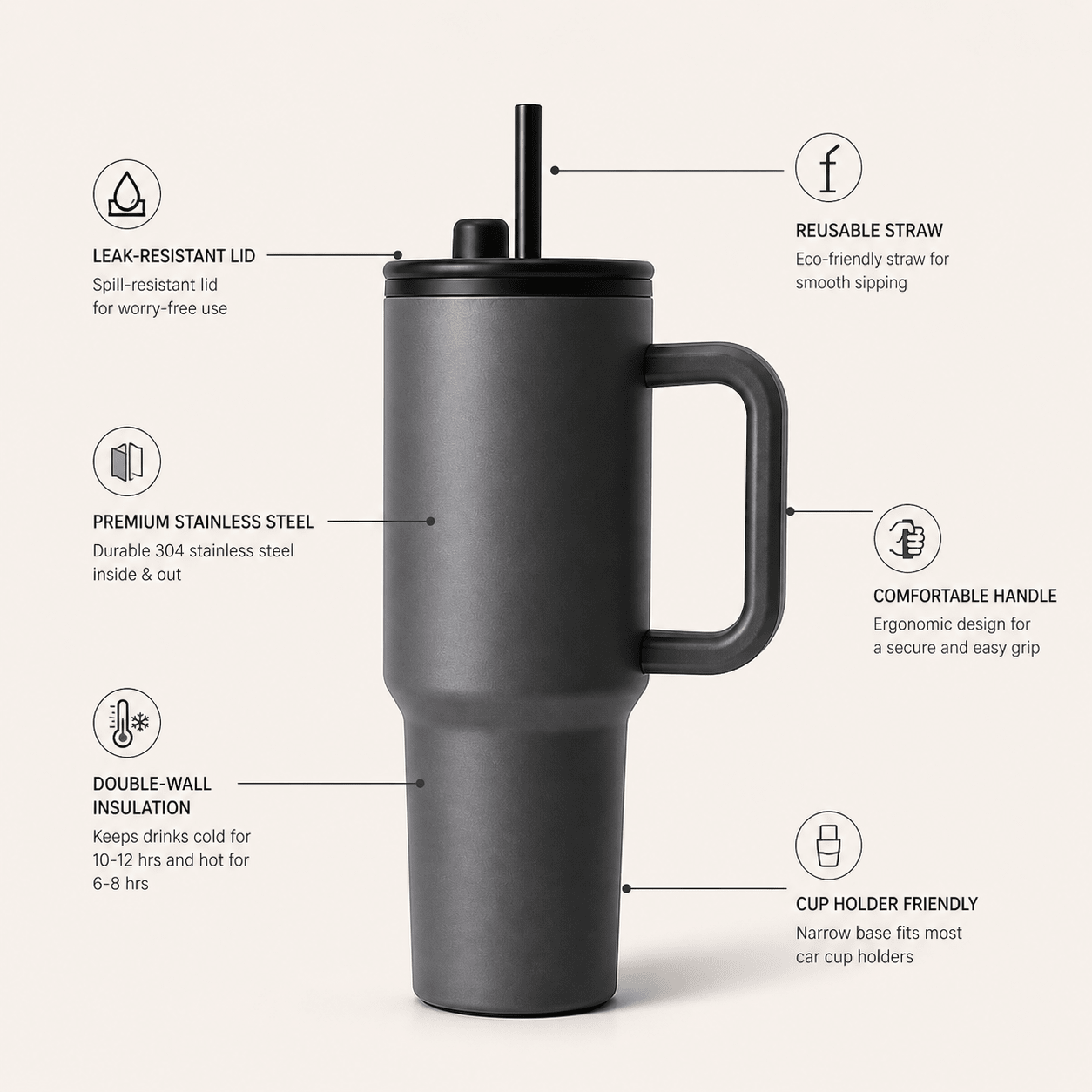 Color Block Tumbler 900ml | Insulated Stainless Steel with Handle
