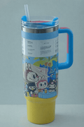 Sanrio Character Vacuum Cup with Straw and Handle 1200ml - Shilpkosha