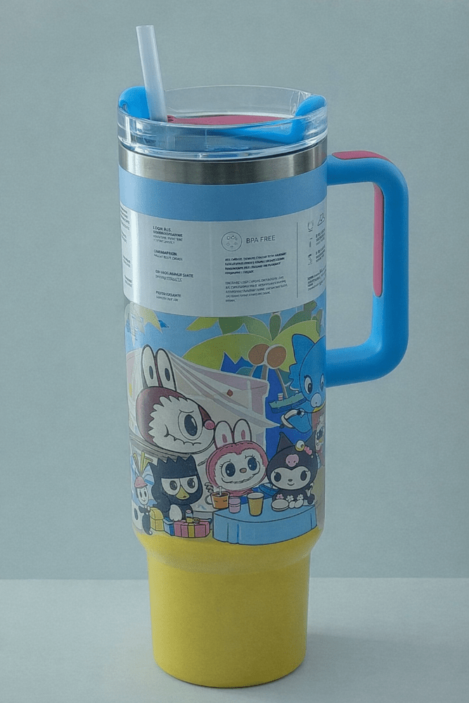 Sanrio Character Vacuum Cup with Straw and Handle 1200ml - Shilpkosha